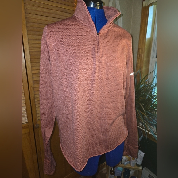 Nike Tops - Womens Nike Maroon Quarter-Zip Pullover Crew Sweatshirt Dri Fit